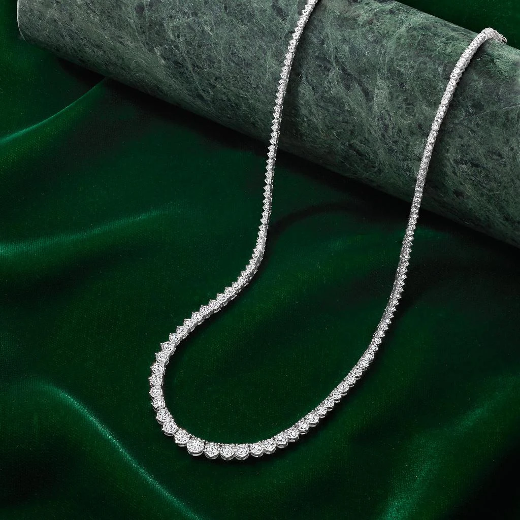 Ross-Simons Diamond Graduated Tennis Necklace in Sterling Silver 4