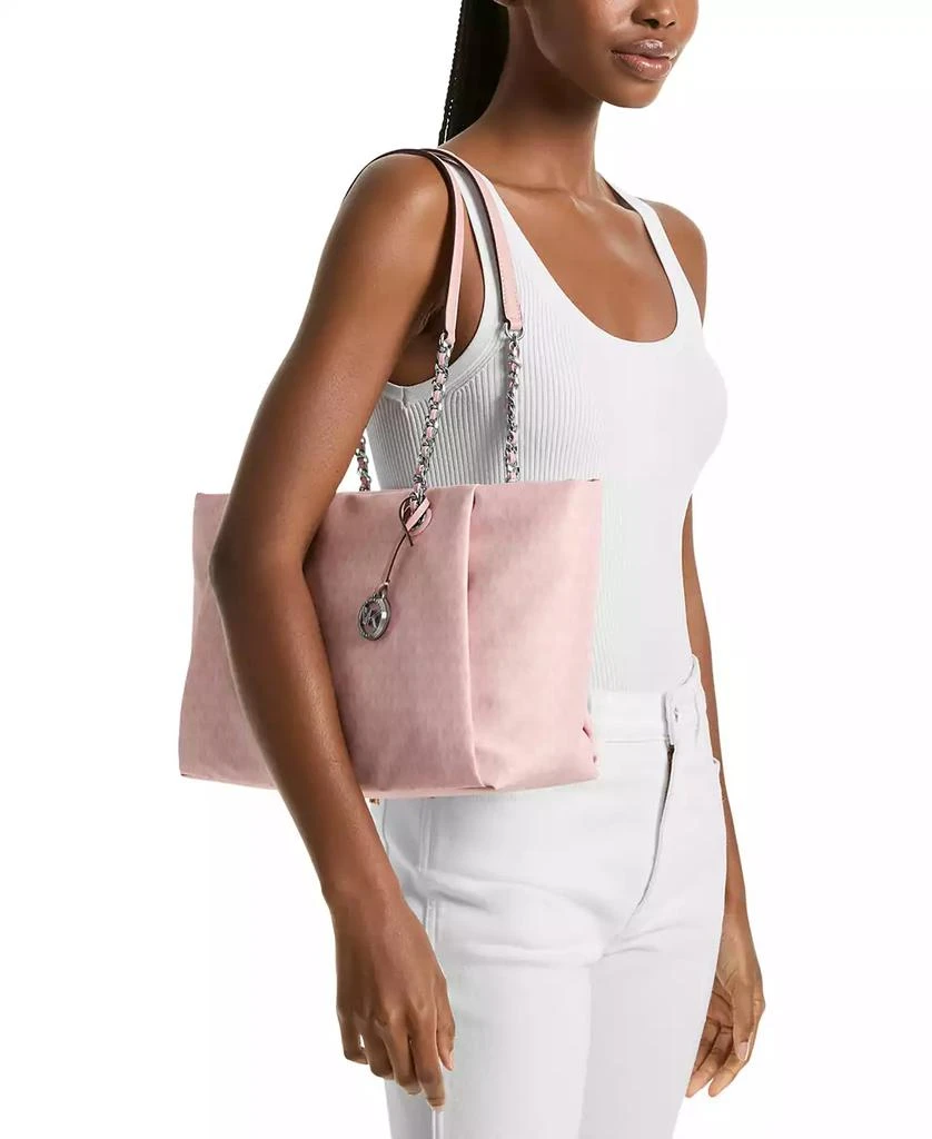 Michael Kors Georgia Logo Brown Zip Top Tote Bag 5