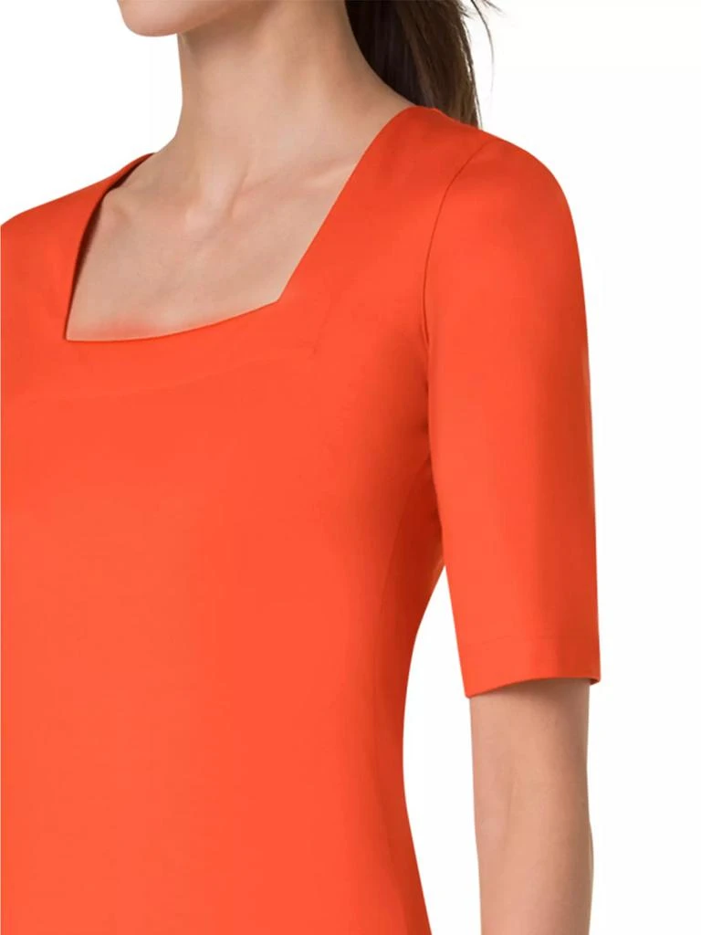 Akris Stretch-Jersey Square-Neck T-Shirt 6