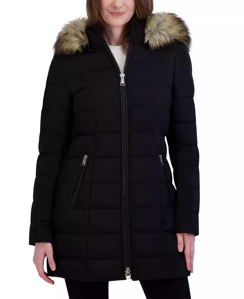 Laundry by Shelli Segal Women's Faux-Fur-Trim Hooded Puffer Coat