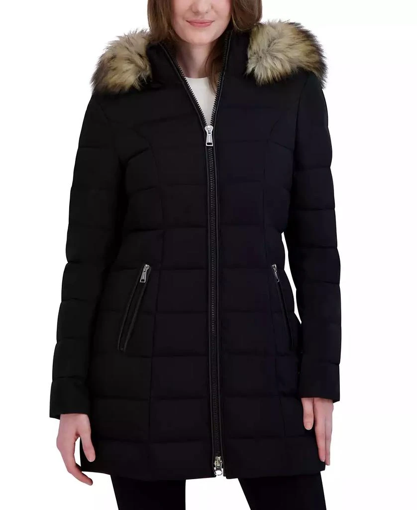 Laundry by Shelli Segal Women's Faux-Fur-Trim Hooded Puffer Coat 1