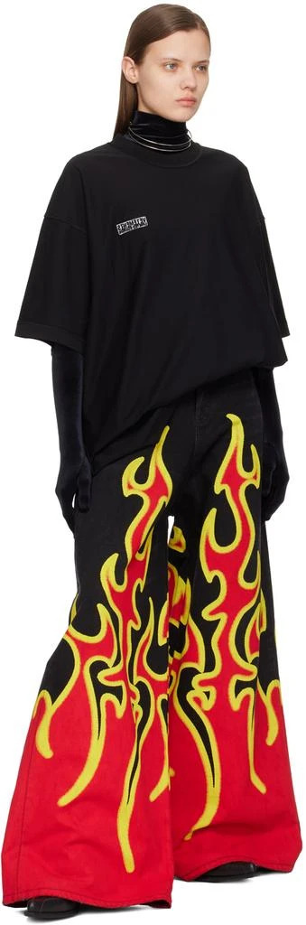 Vetements Black & Red Fire Big Shape Jeans 4