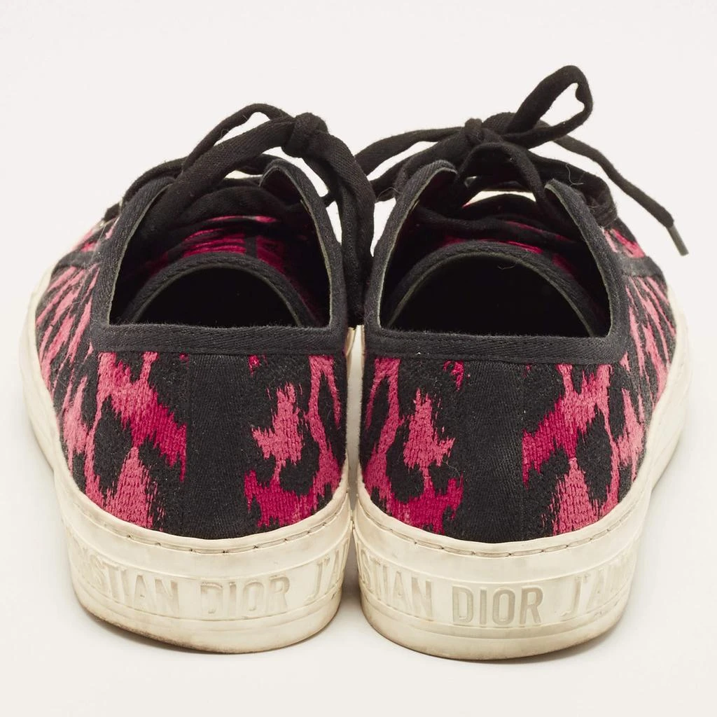 Dior Dior Pink/Black Leopard Print Canvas Walk'n'Dior Sneakers Size 38 5