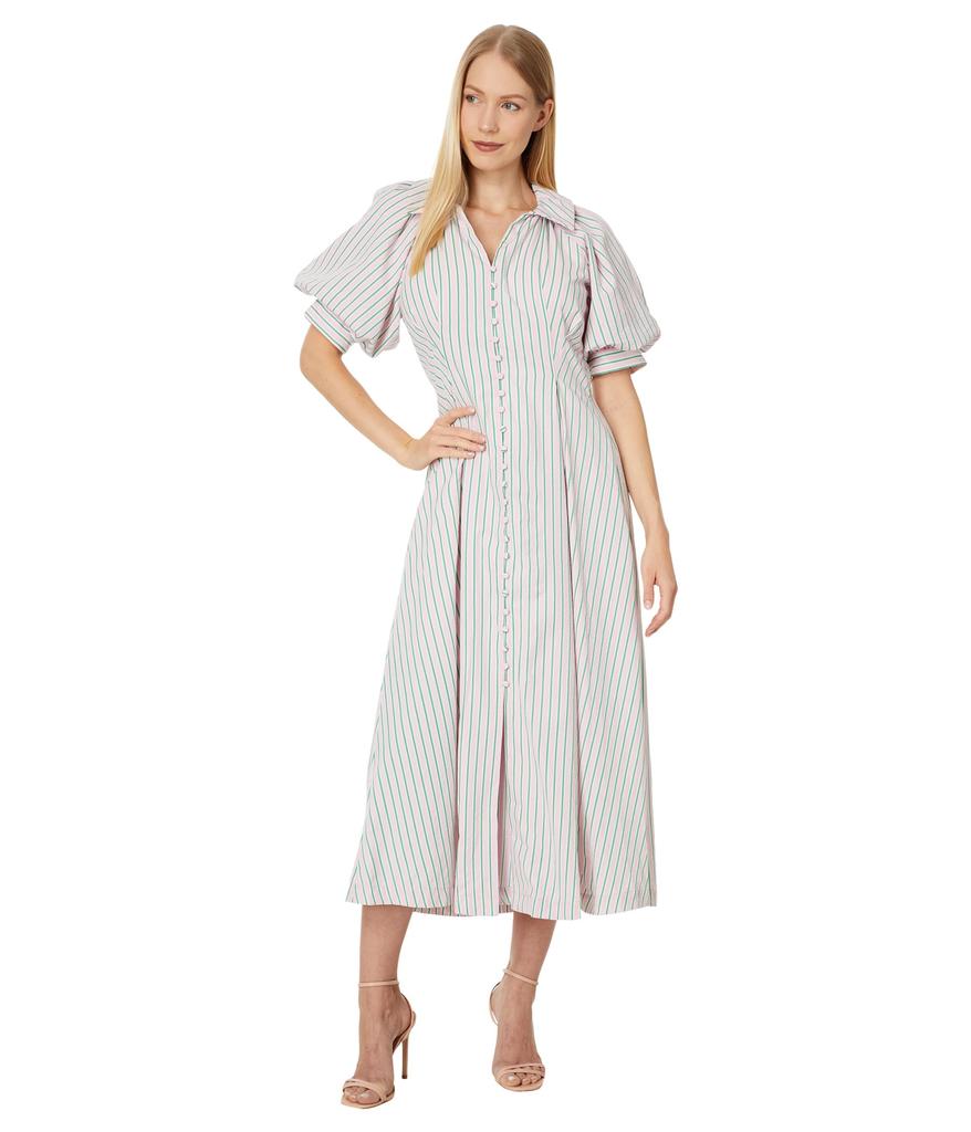 English Factory Stripe Shirt Midi Dress