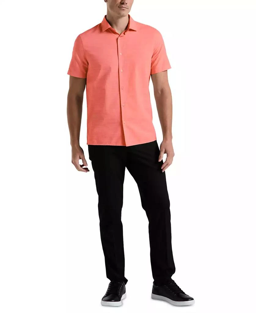 Perry Ellis Men's Cotton Dobby Short Sleeve Button-Front Shirt 2
