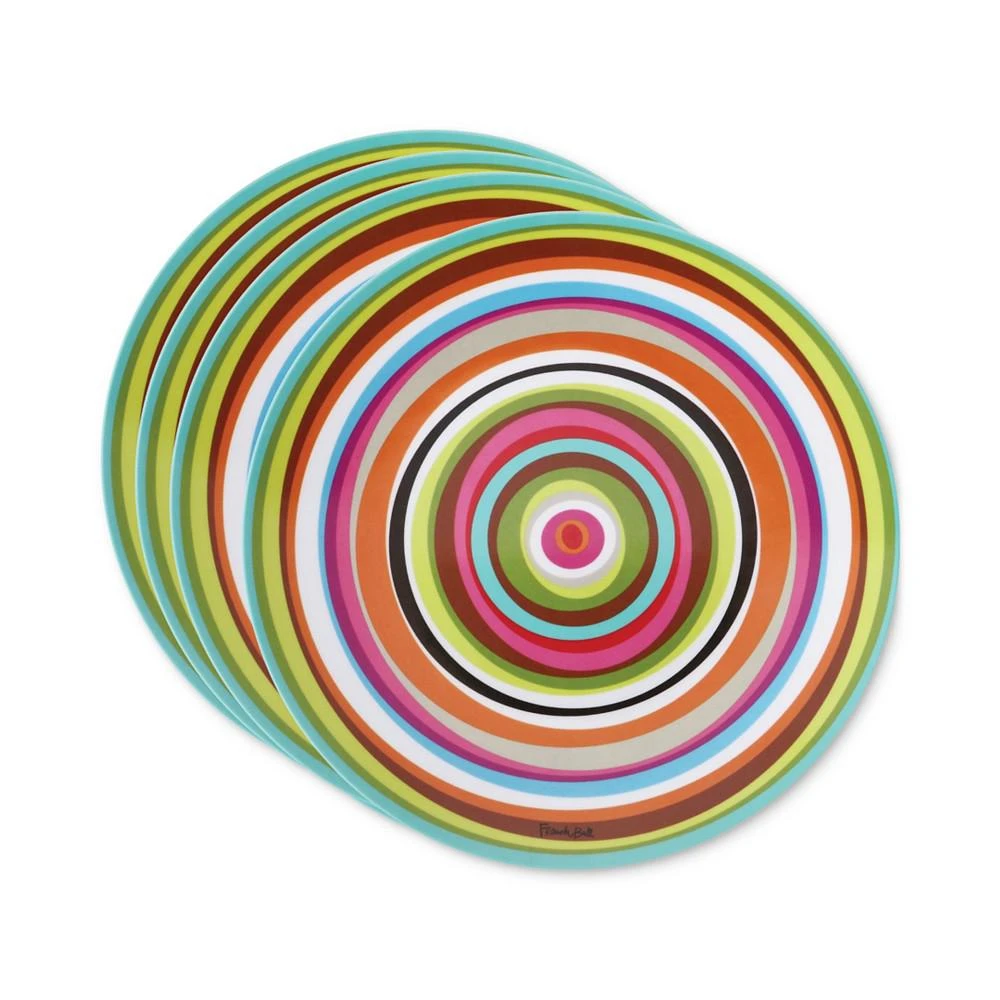 French Bull Ring Melamine Dinner Plates, Set of 4 2