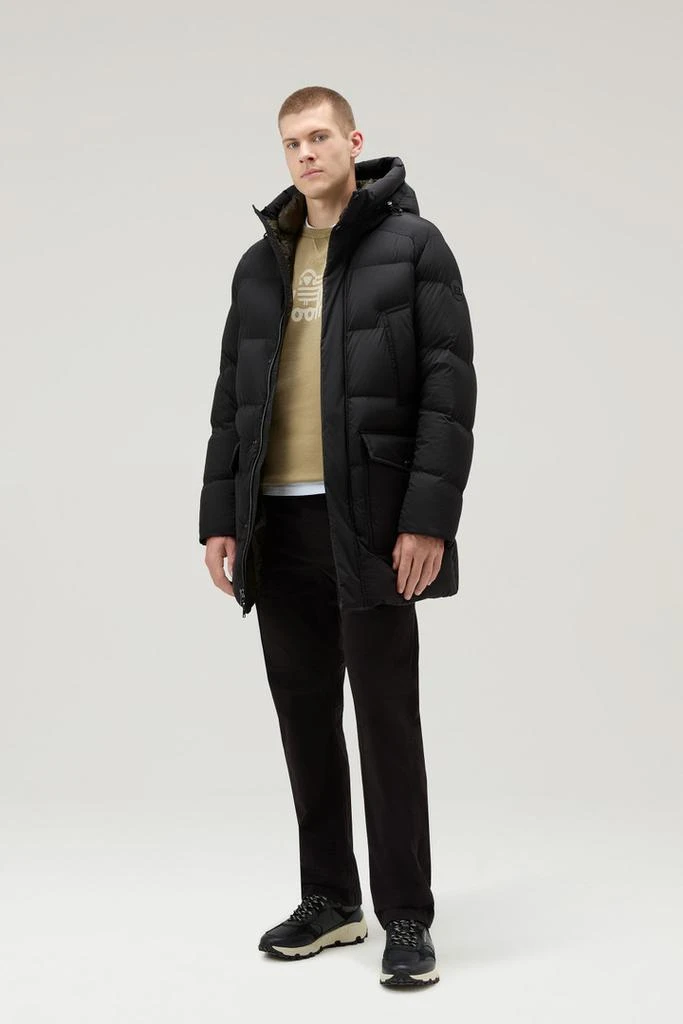 WOOLRICH Premium Padded Parka in Stretch Nylon - Men - Black 