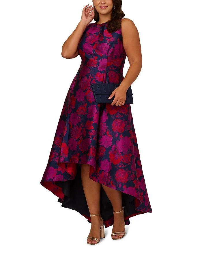 Adrianna Papell Floral High Low Gown 3