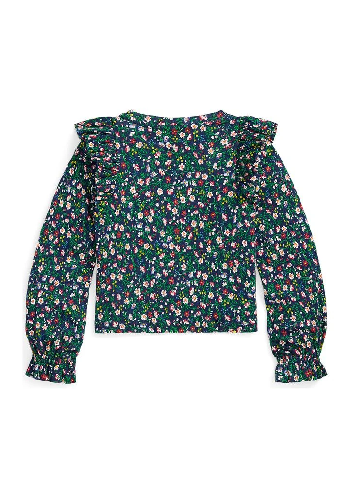 Ralph Lauren Girls 2-6x Floral Ruffled Cotton Modal Top 2