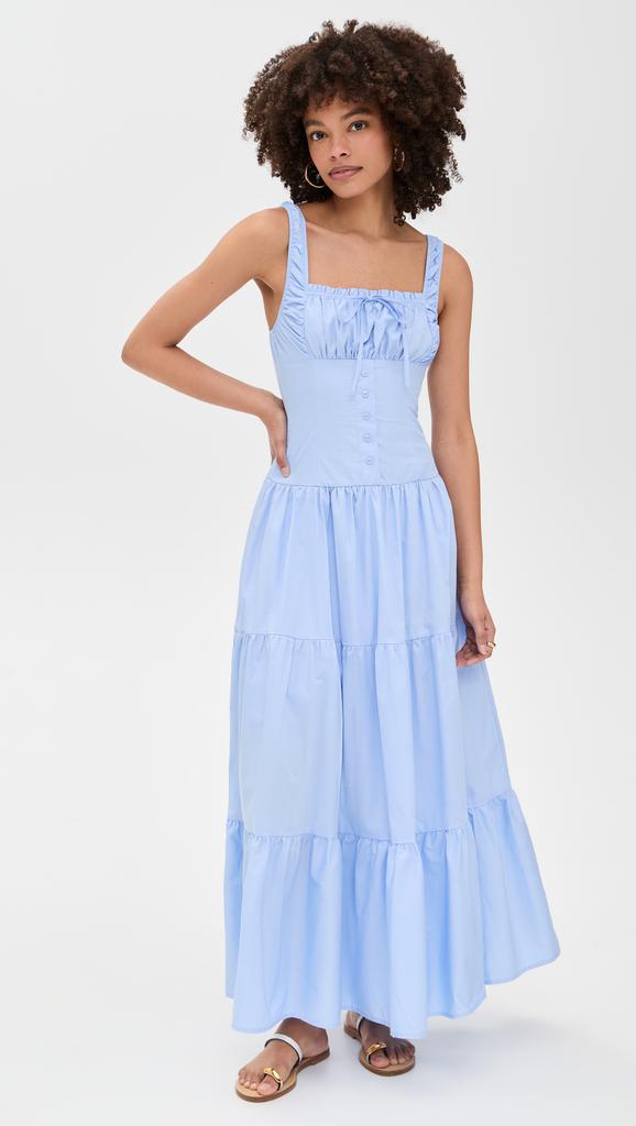 Moon River Sleeveless Corset Top Maxi Dress