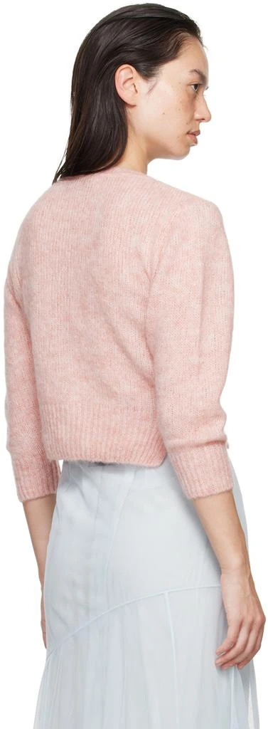 Simone Rocha Pink Cropped Alpaca Knit Cardigan 3