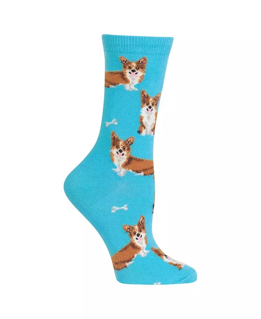 Hot Sox Women's Corgi Print Fashion Crew Socks 1