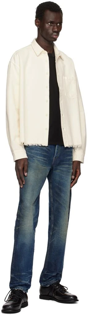 John Elliott Off-White Solid Hemi Oversized Shirt 4