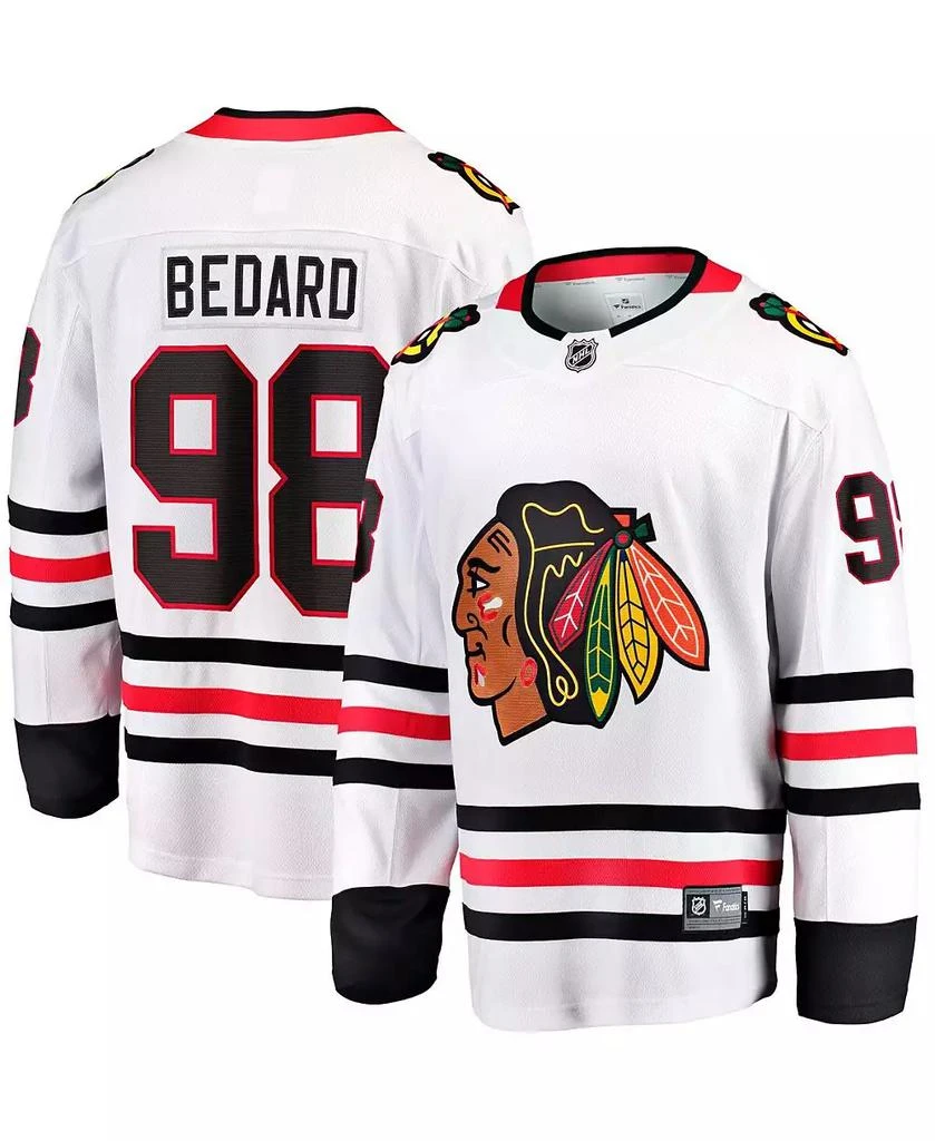Fanatics Men
s Connor Bedard White Chicago Blackhawks Away Premier Breakaway Player Jersey