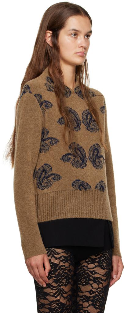 Puppets and Puppets Brown & Navy Jacquard Sweater