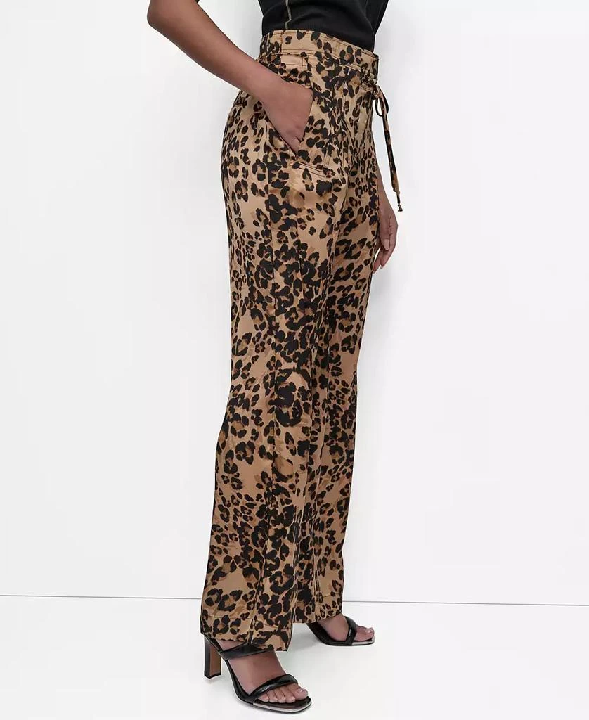 DKNY Women's Animal-Print Pleated Wide-Leg Pants 3