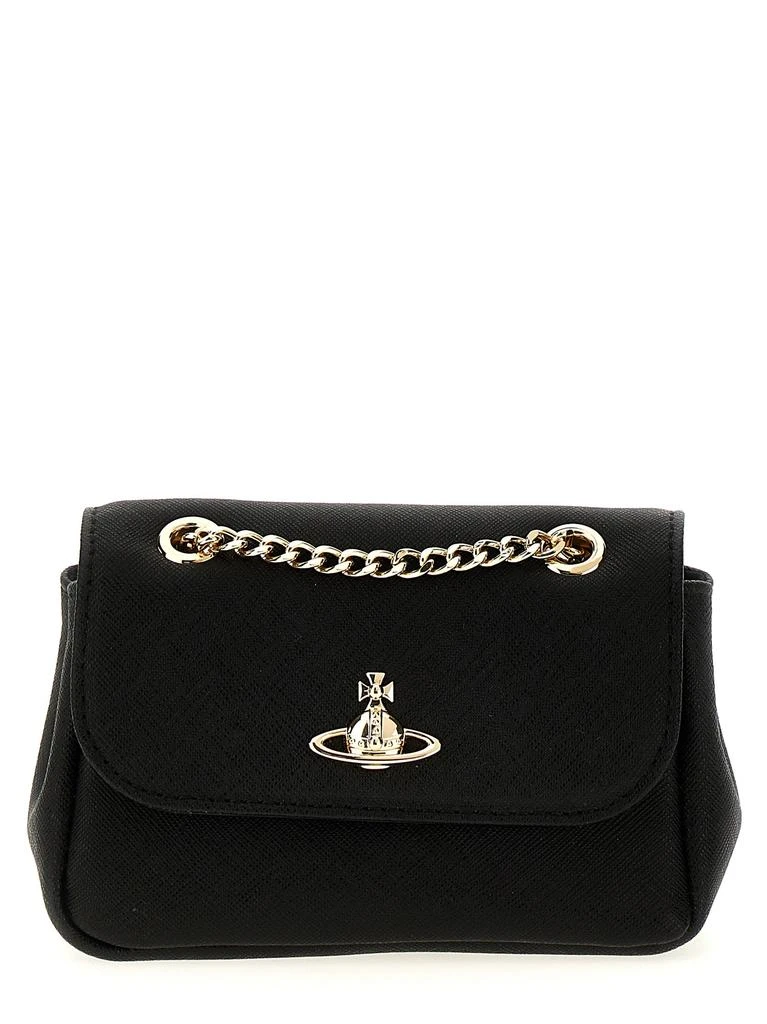 Vivienne Westwood Saffiano Small Purse Crossbody Bags Black 1