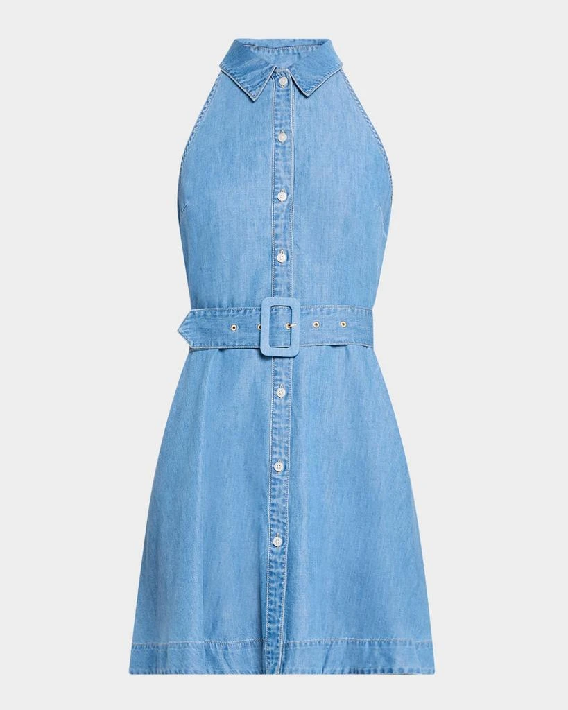 chinese dress ladies Charlie Belted Linen Mini Dress Natural A