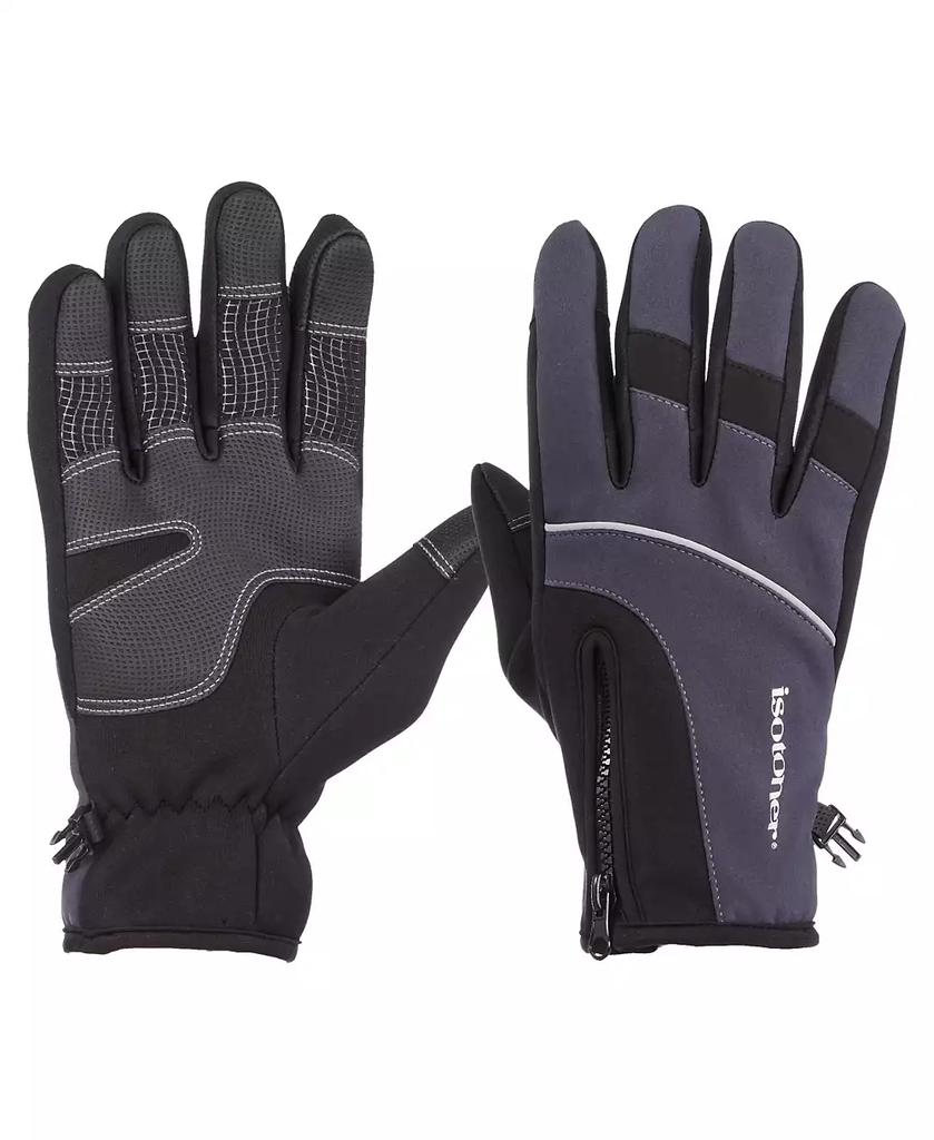 Isotoner Signature Men's Water Repellent Neoprene Sport Gloves with Zipper