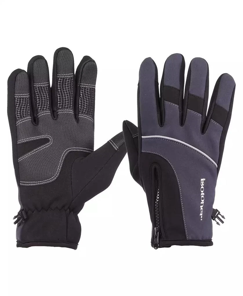 Isotoner Signature Men's Water Repellent Neoprene Sport Gloves with Zipper 1