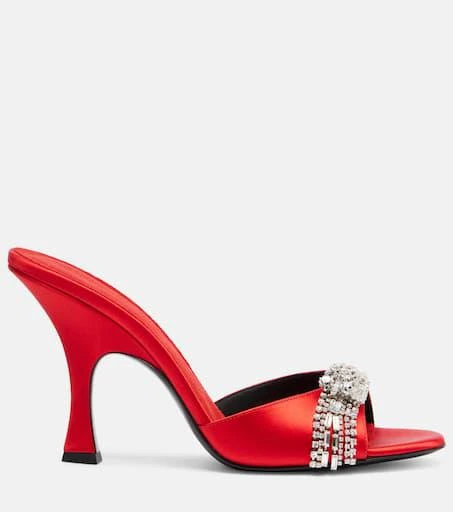Magda Butrym Crystal-embellished satin mules 4