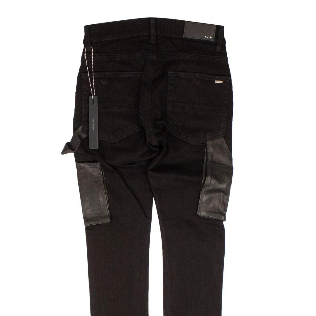 AMIRI Black Denim Leather Workman Pants 1