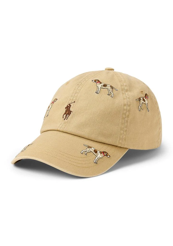 Ralph Lauren Dog-Embroidered Twill Ball Cap