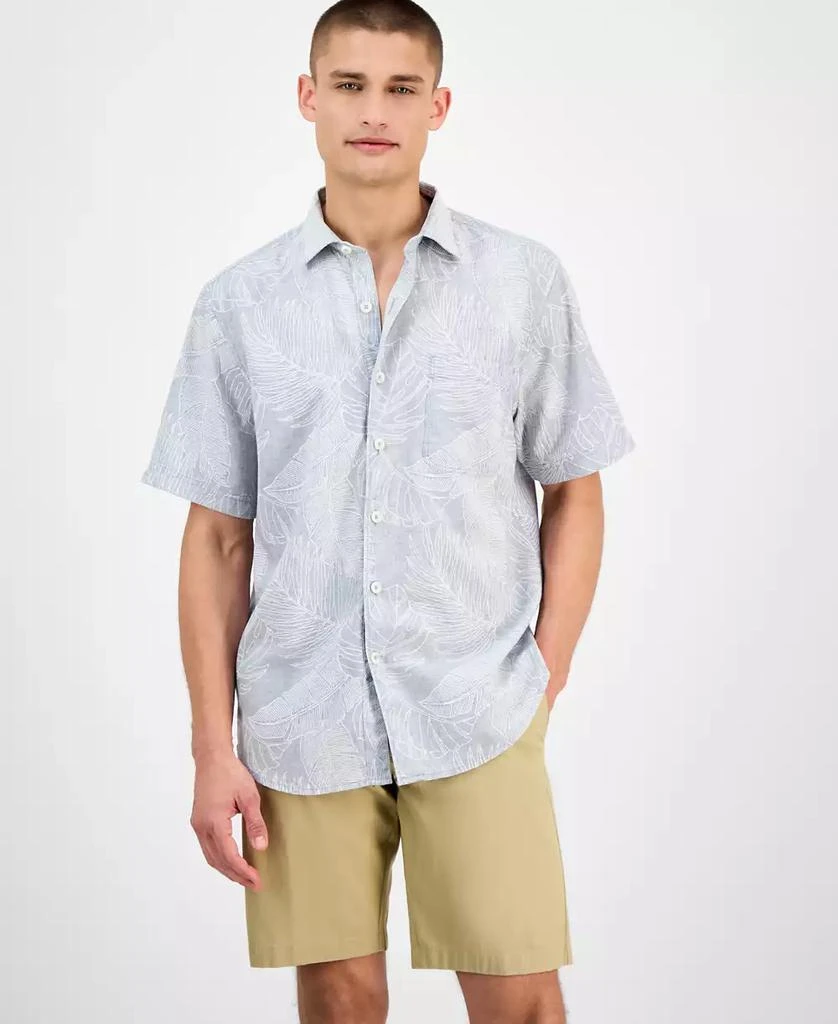 Tommy Bahama Men's Sand Desert Leaf-Print Linen Blend Shirt 1