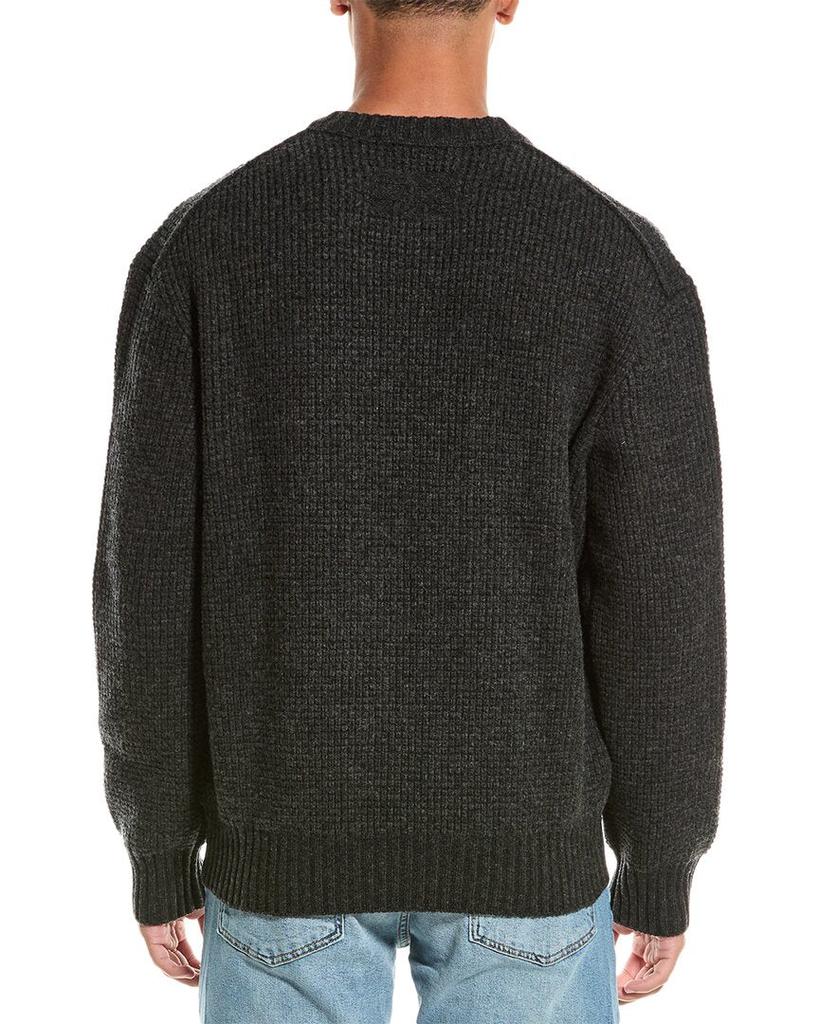 FRAME Waffle Knit Wool Crewneck Sweater