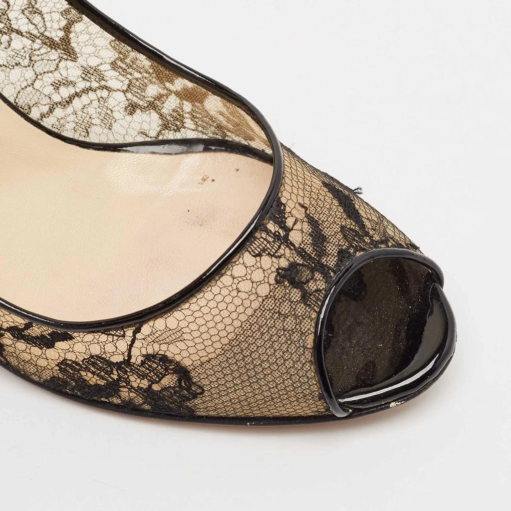 Jimmy Choo Jimmy Choo Black Lace Luna Peep Toe Pumps Size 39.5 7
