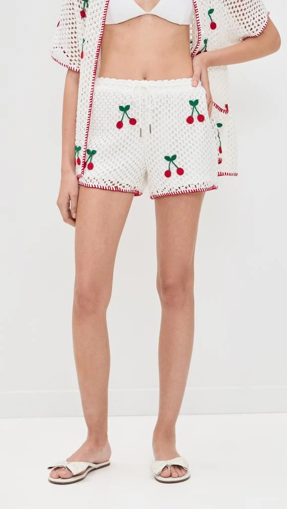 SAYLOR Blithe Cherry Mesh Crochet Short Set 5