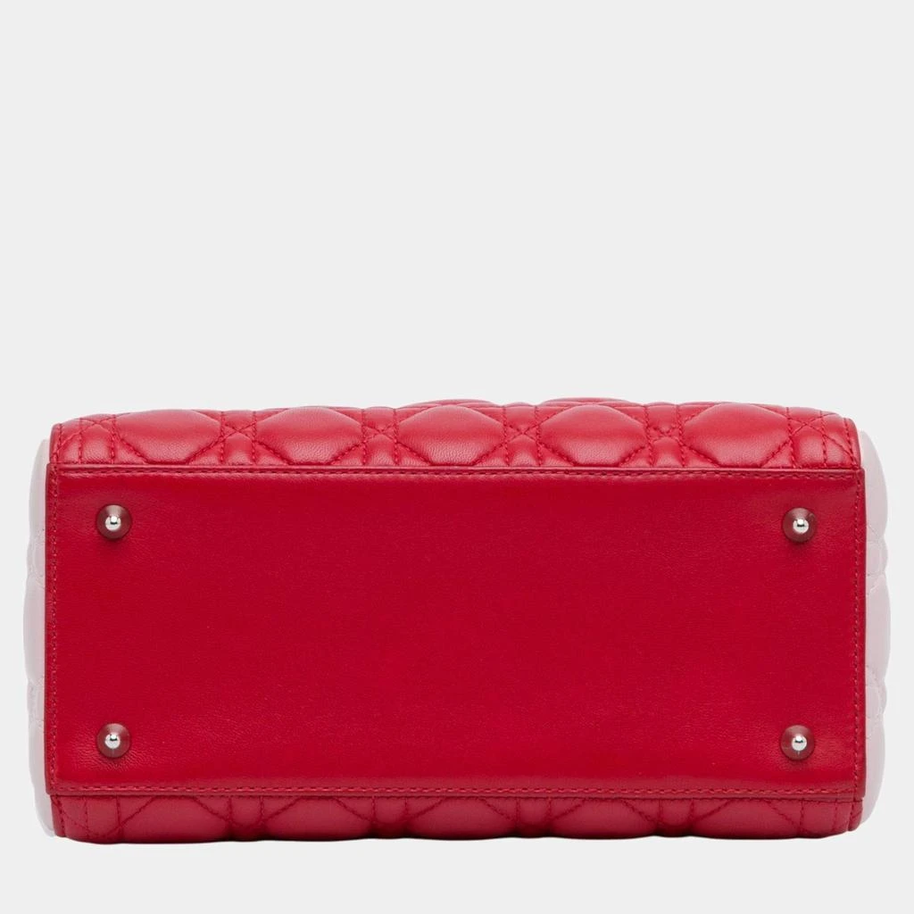 Dior Dior Red Medium Tricolor Lambskin Cannage Lady Dior 4