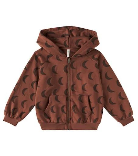 Rylee + Cru Moons zip-up cotton-blend hoodie 1