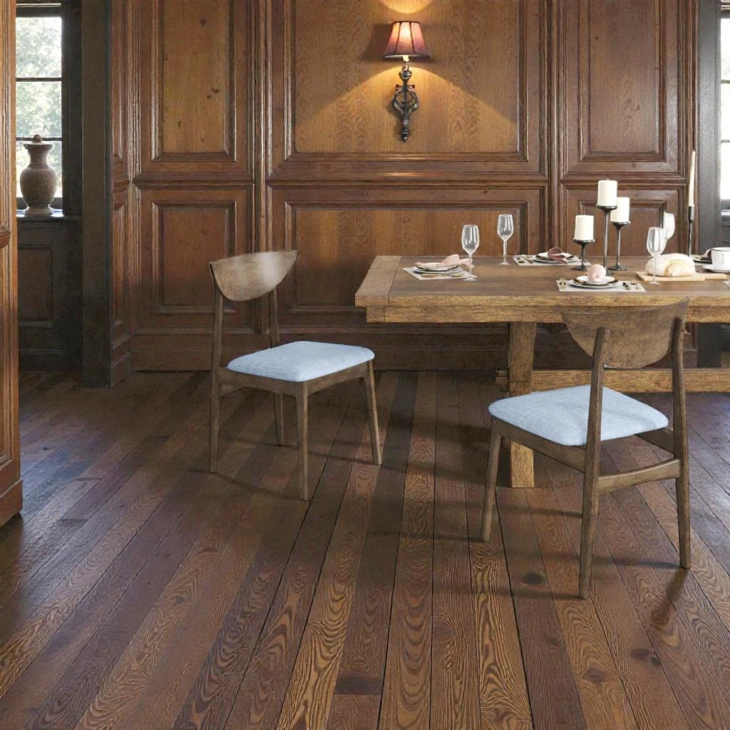 Hivvago Wooden Chair with Strong Rubber Wood Frame - Set of 2