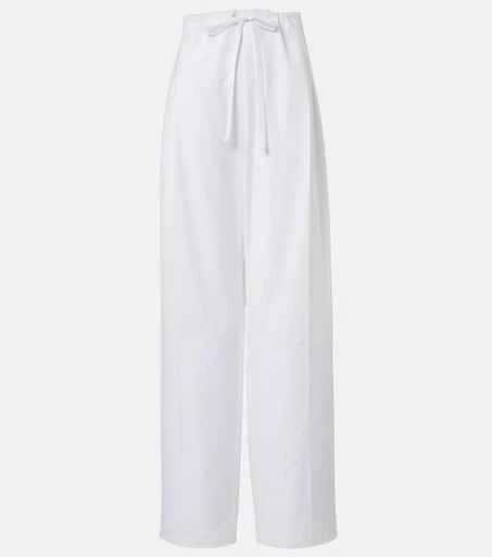 Khaite Trenton cotton poplin wide-leg pants 1