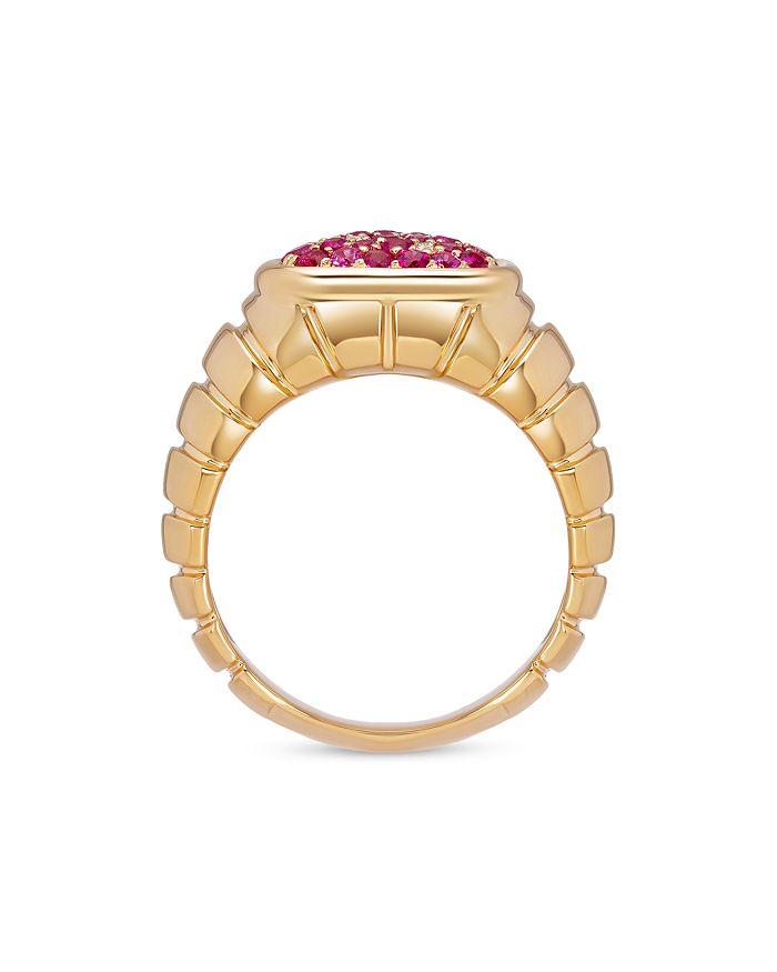 MARINA 18K Yellow Gold Timo Ruby & Diamond Pavé Ring