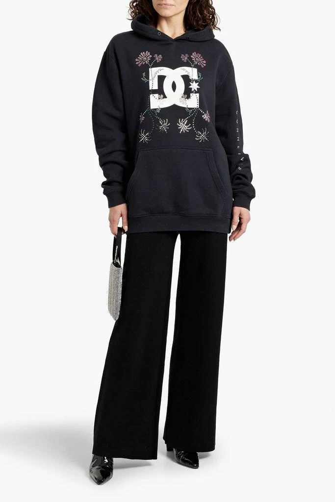 CONNER IVES Printed crystal-embellished cotton-fleece hoodie 2