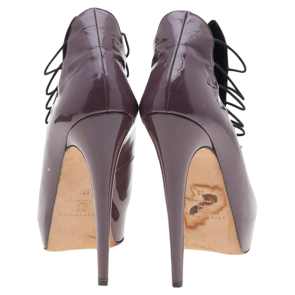 Brian Atwood Brian Atwood Mauve Patent Leather Cage Platform Pumps Size 39 5