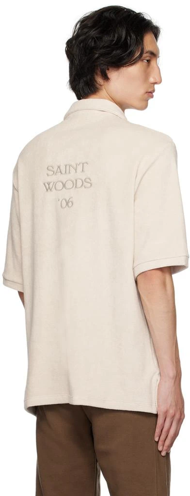 Saintwoods Beige Spread Collar Polo 3