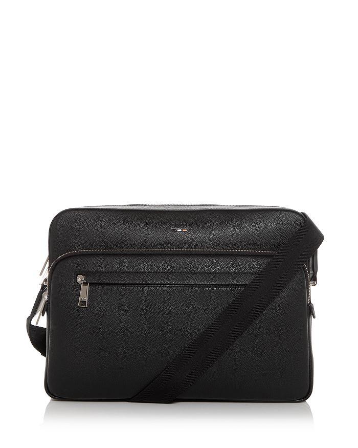 バッグ \"hugo boss\"studs design one shoulder bag HUGO - Grained faux-leather shoulder bag with stacked-logo