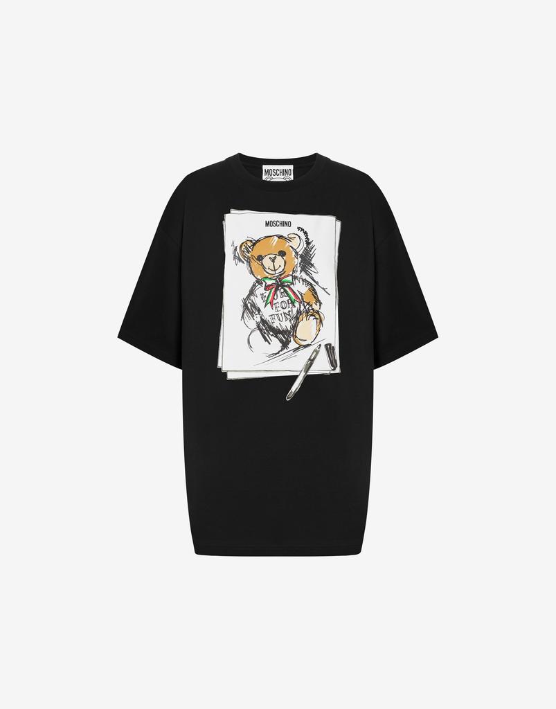 【送料&関税込】Moschino Upside Down Logo T-shirt Black Embroidered Upside Down Logo T-Shirt by Moschino on Sale