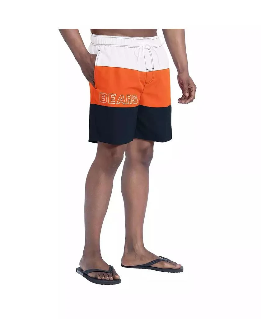 G-III Sports by Carl Banks Men's Navy/Orange Chicago Bears Sunrise Volley Swim Shorts 2
