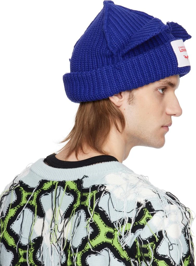 Charles Jeffrey Loverboy Blue Chunky Ears Beanie 3