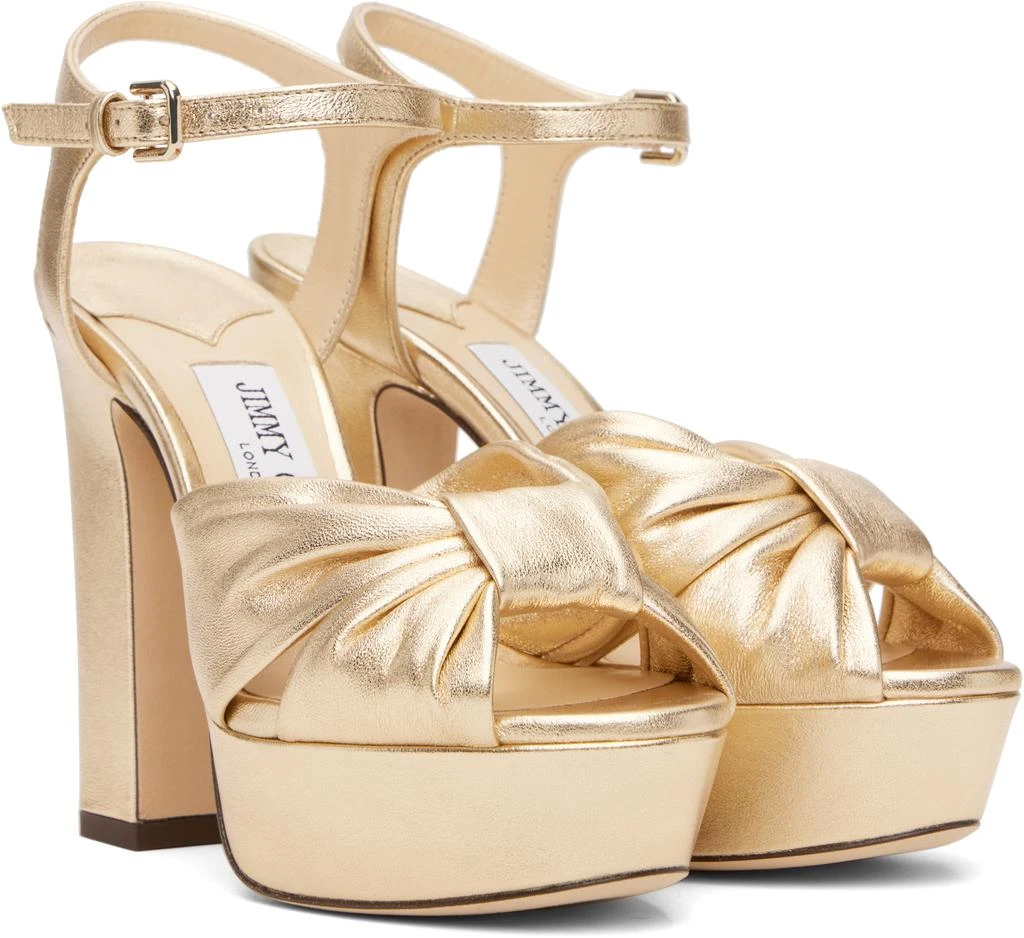 Jimmy Choo Gold Heloise 120 Heeled Sandals 4