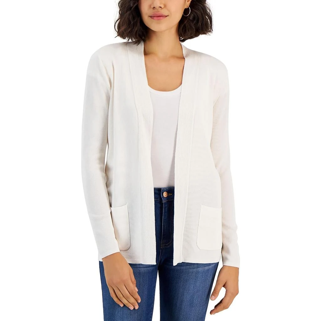 JONES NEW YORK Womens Ribbed Open Front Cardigan Sweater 5