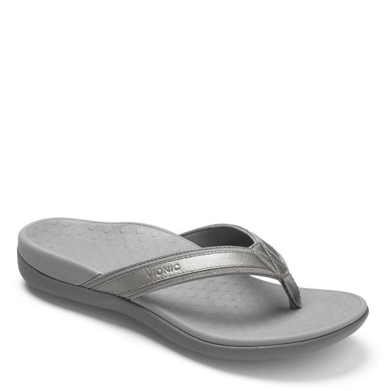 Vionic Women's Tide Ii Sandal Medium Width In Pewter Metallic