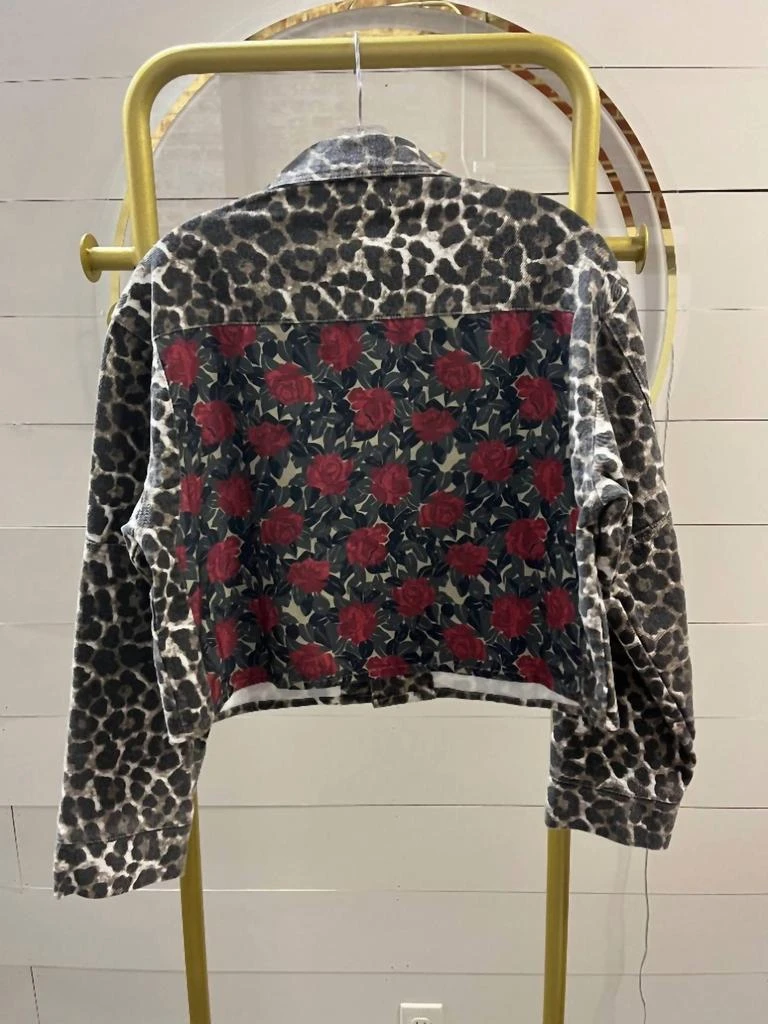 Carole Christian Carole Christian - Women
s Leopard Denim Jacket With Lace And Sequin 2