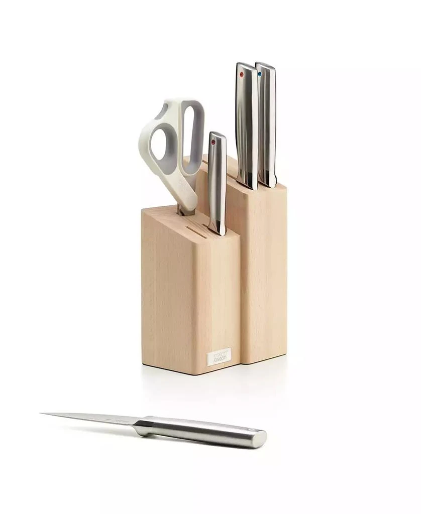 Joseph Joseph Elevate Fusion 5-Piece Knife, Cleaver and Scissor Set with Beechwood Block 3