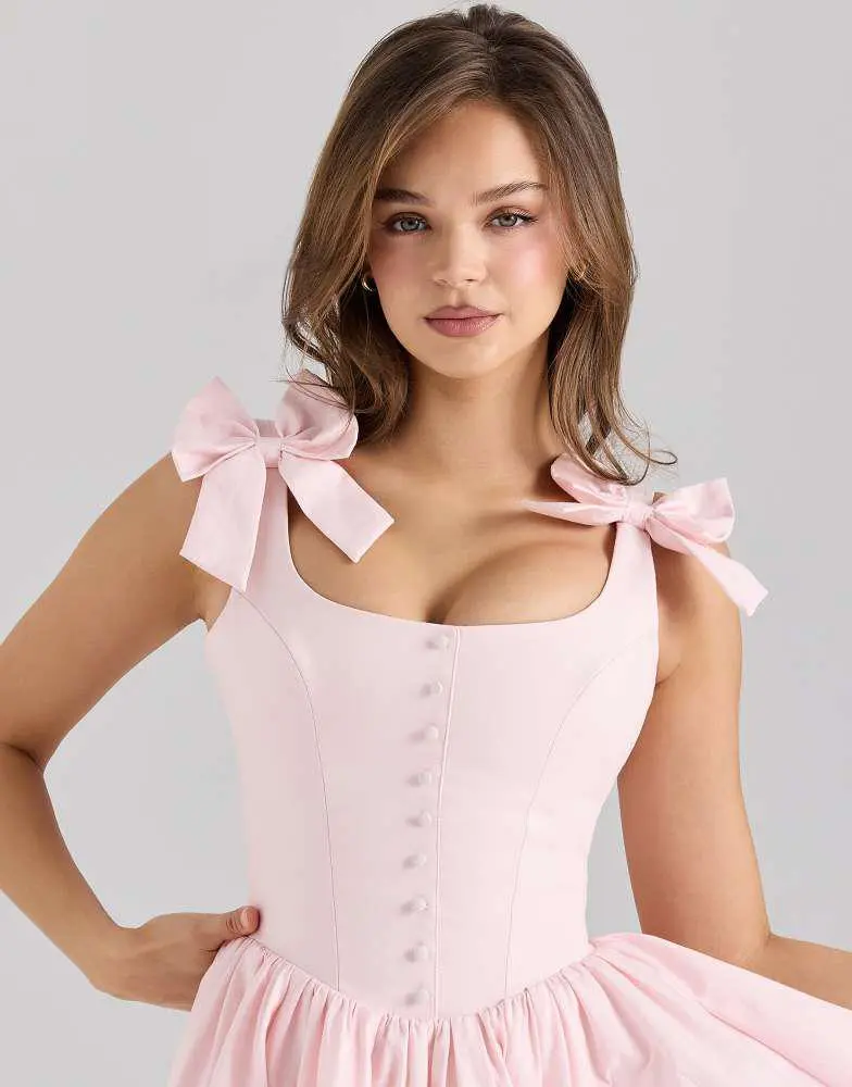 House of CB House of CB Lyla stretch cotton mini dress in pink 3