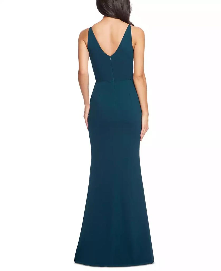 Dress The Population Women's Jordan V-Neck Asymmetrical Ruched Bodycon Maxi Dress 2